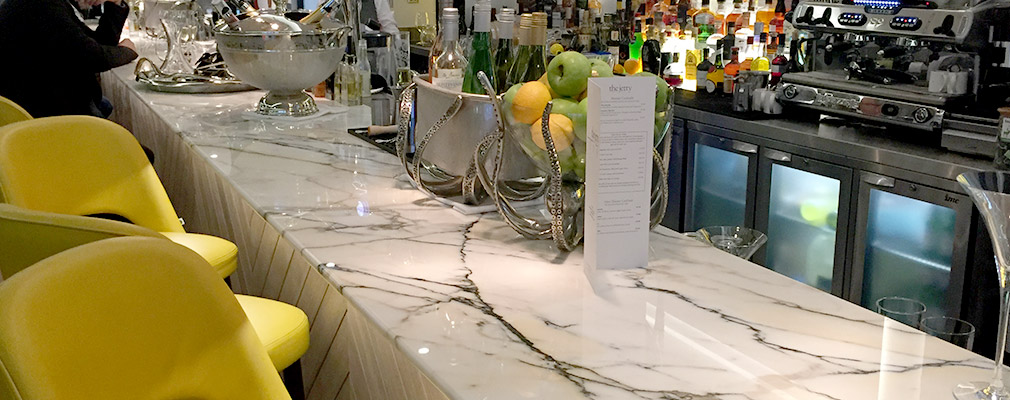 Commercial marble bar worktop